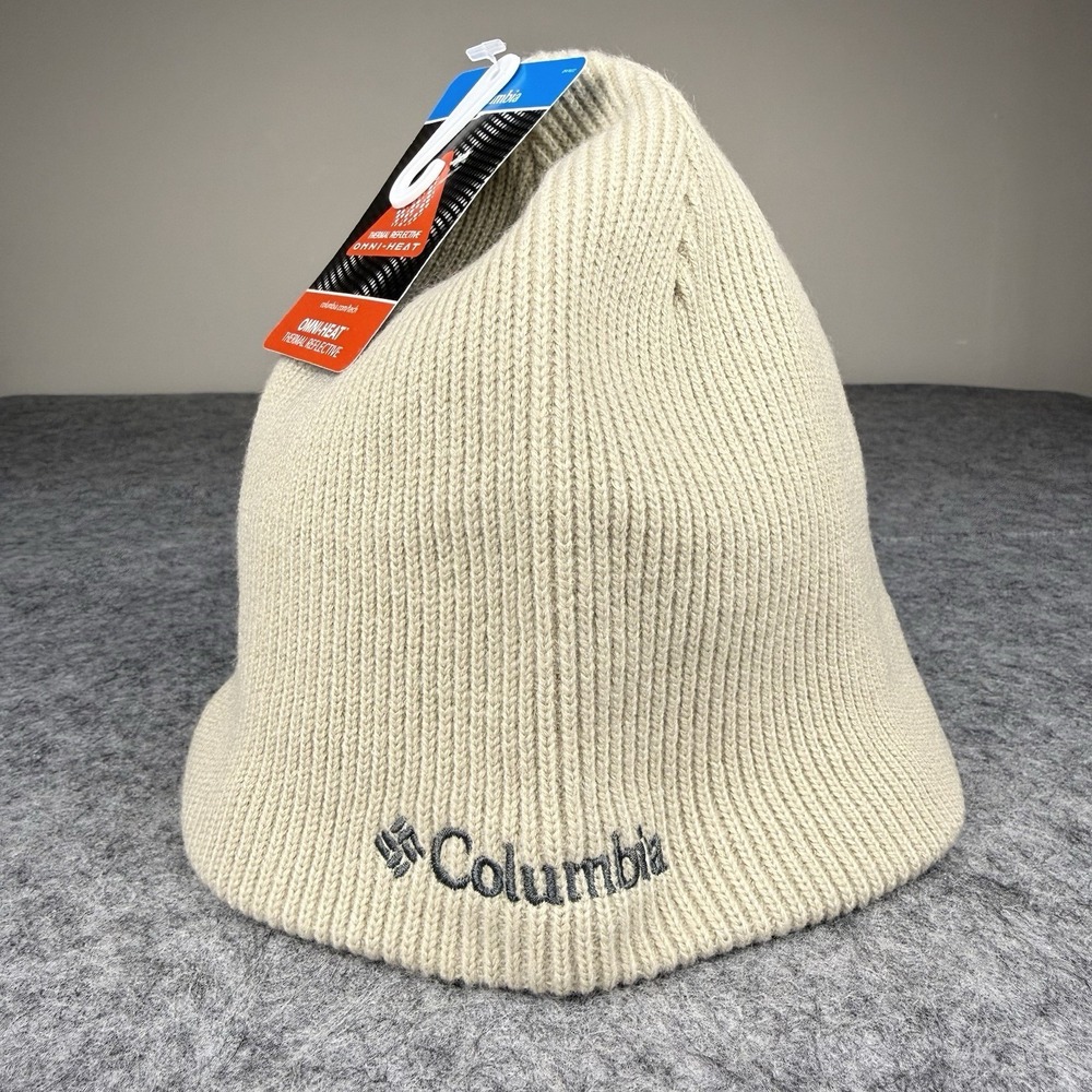 Columbia NWT Bugaboo Beanie Beige Ribbed Omni-Heat™ Thermal Reflective One Size